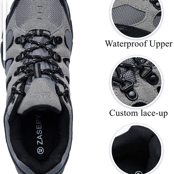 Zasepy imported mens waterproof hiking shoes.   NWOT.  Size 42 or US 8.5 - Picture 6 of 10